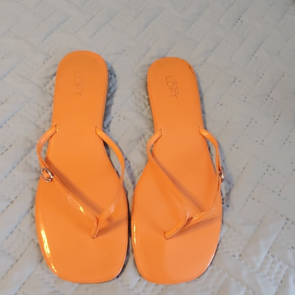 Orange Ann Taylor Loft Flip Flops